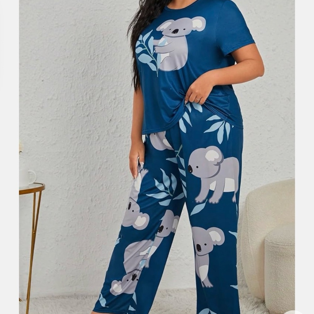 Koala Print Women's Pajama Set sz 1XL